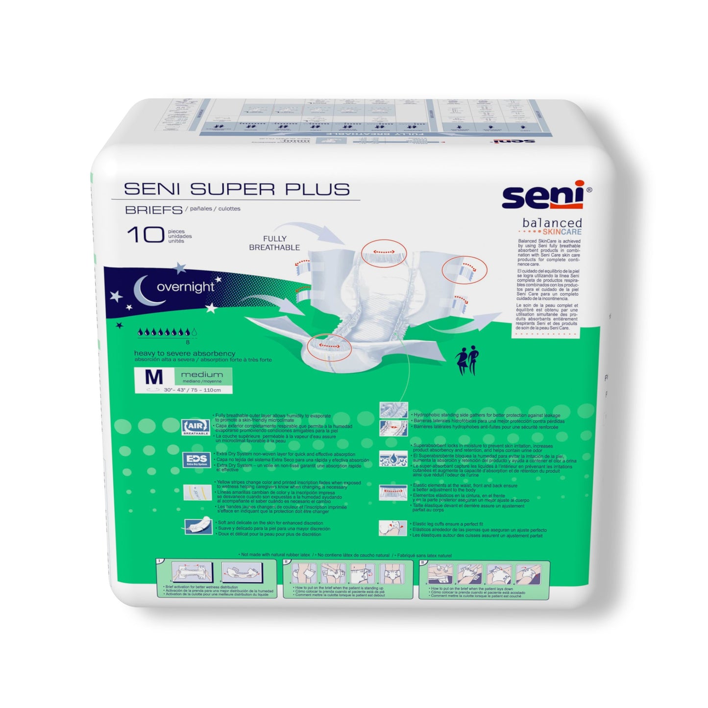 BRIEF, INCONT SENI SUPER PLUS MED 30"-43" (10/PK 4PK/CS)