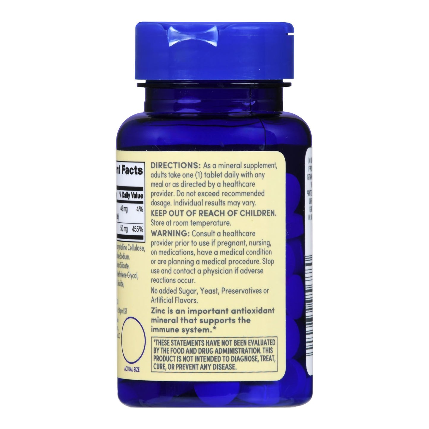 ZINC, TAB FT SM 50MG (100/BT)