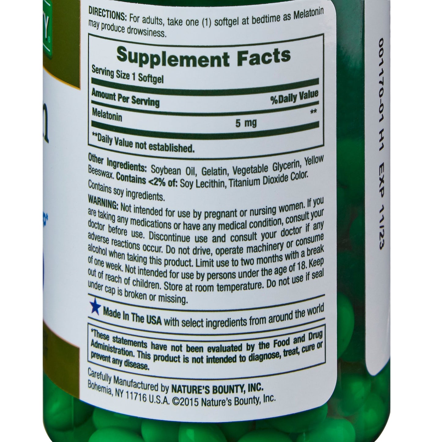 MELATONIN, SOFT GEL 5MG (90/BT)