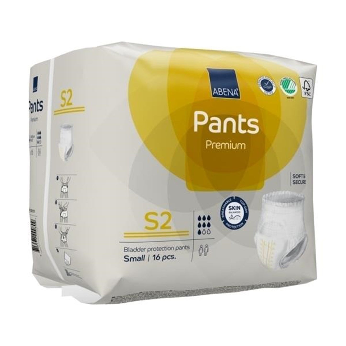 UNDERWEAR, INCONT ABENA PROT PREM S2 SM (16/PK 6PK/CS)