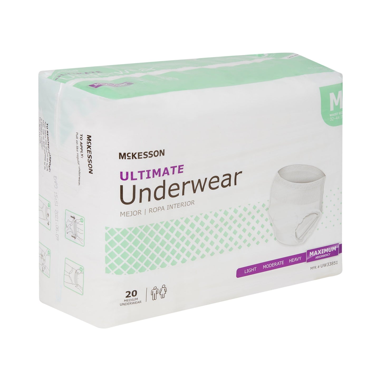 UNDERWEAR, ULTIMATE MED 32-44 (20EA/BG 4BG/CS)