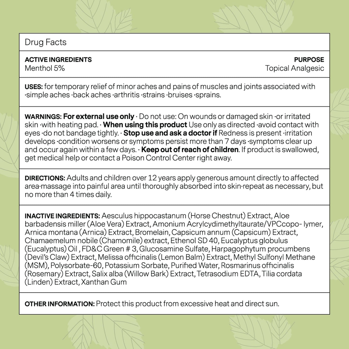 GEL, PAIN RELIEF KANJO NAT 4.2OZ (56/CS)