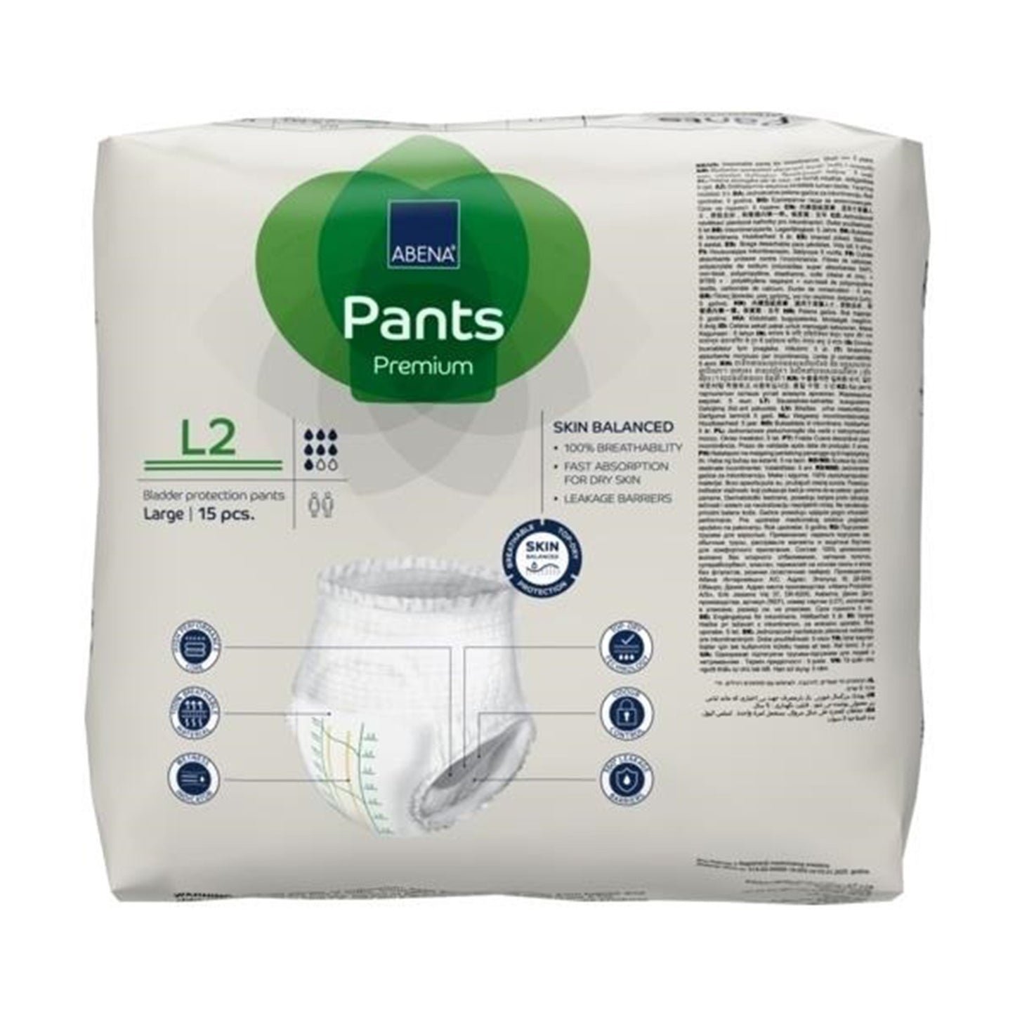 UNDERWEAR, INCONT ABENA PROT PREM L2 LG (15/PK 6PK/CS)