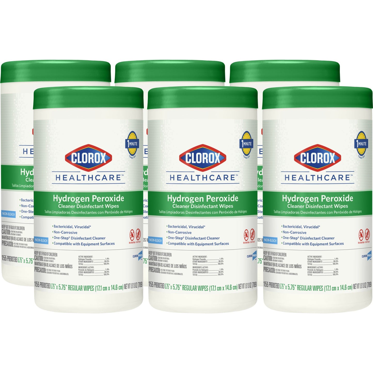 WIPE, WET HYDROGENPEROXIDE 6.75X5.75(155/CT 6CT/CS)