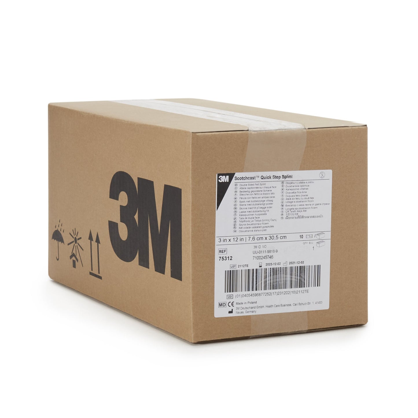 SPLINT, FIBERGLASS PADDED QUICKSTEP 3"X12" (10/CT)