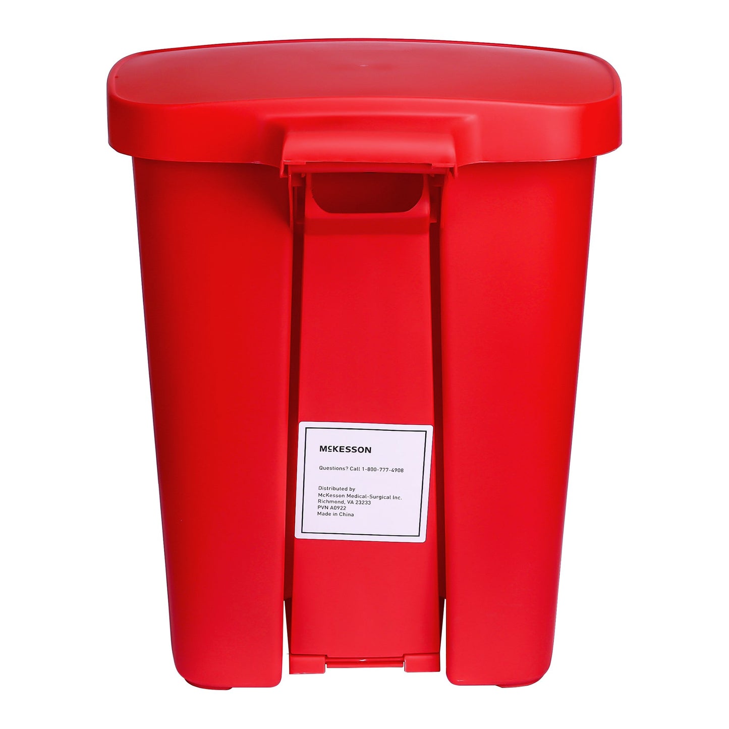 WASTECAN, STEP-ON RECTGL PLAS RED 32QT