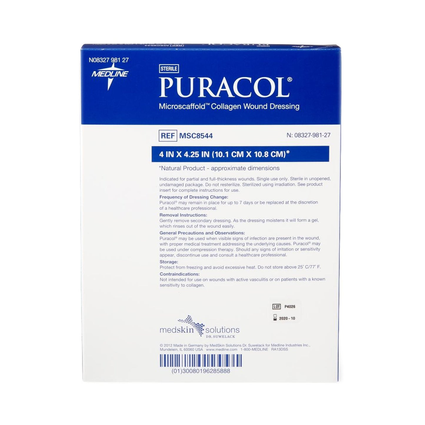 DRESSING, WOUND PURACOL COLLAGEN 4X4 1/4 (10/BX 5BX/CS)