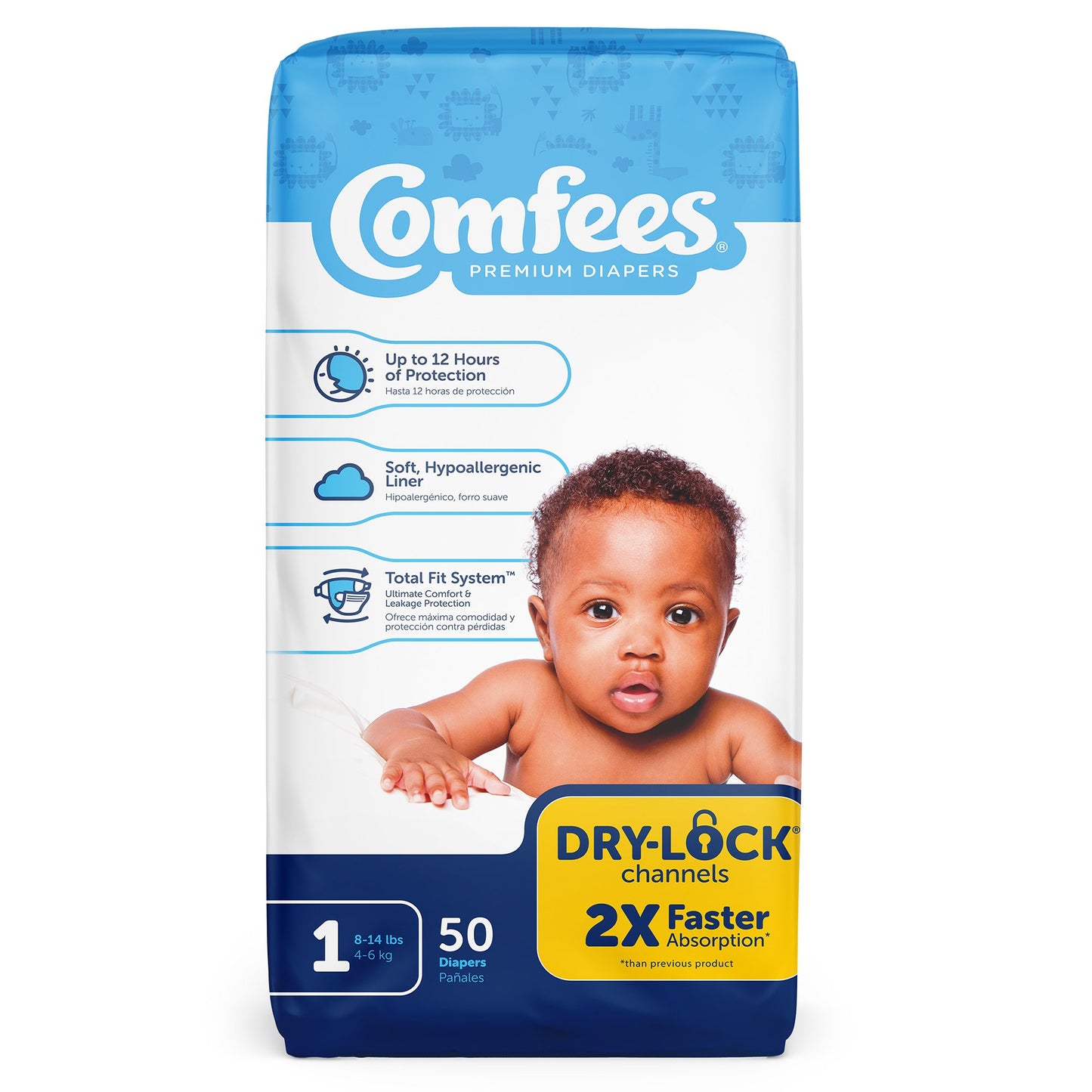 DIAPER, BABY COMFEES SZ1 (50/BG 4BG/CS)