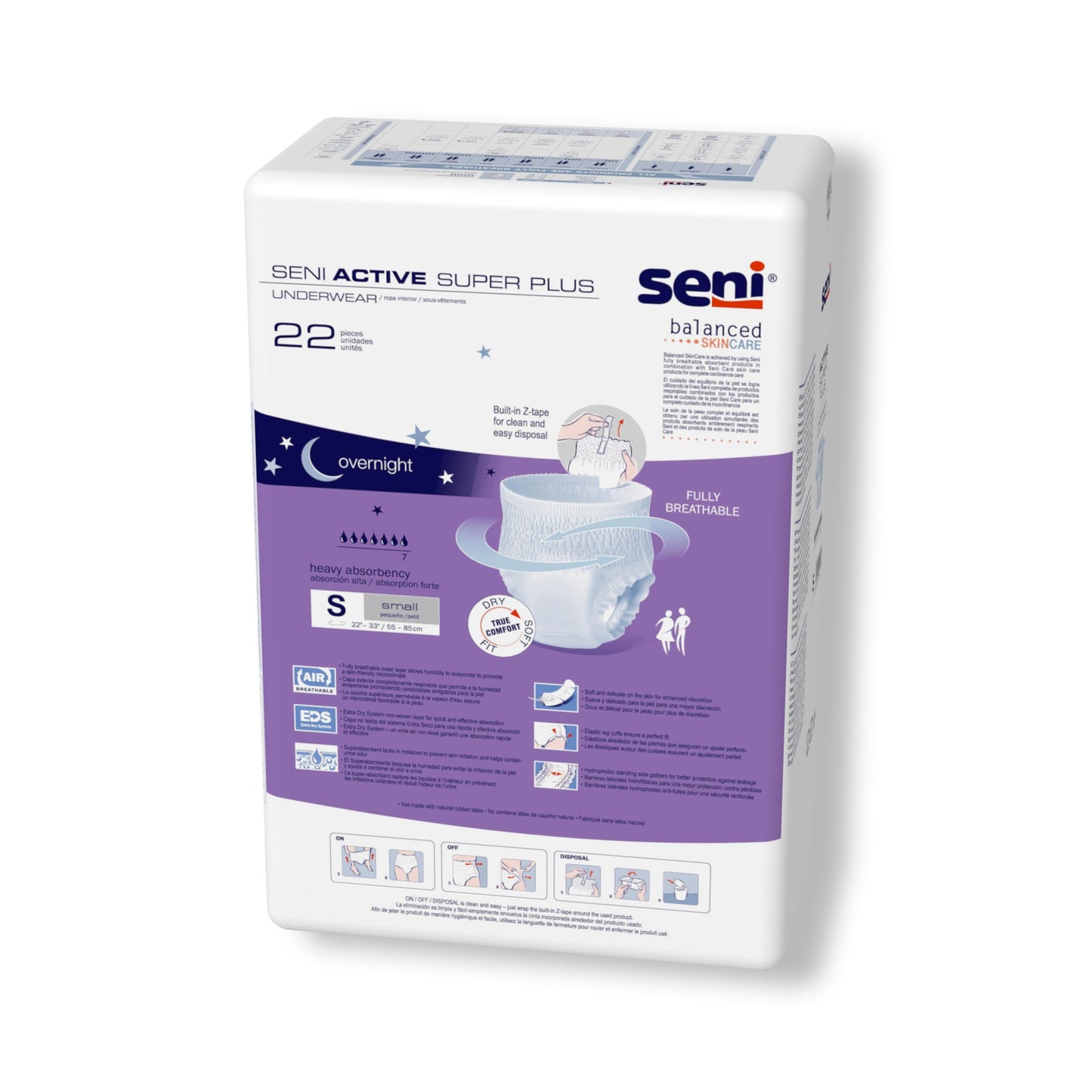 UNDERWEAR, INCONT ACTIVE SUPER+ SM 22"-33" (22/PK 4PK/CS)