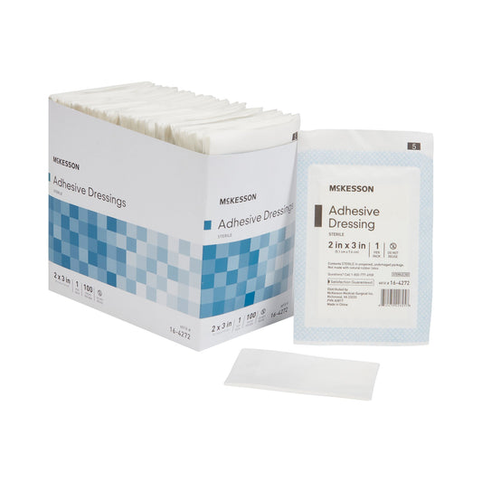 DRESSING, WOUND ADH STR 2"X3" (100/BX 24BX/CS)