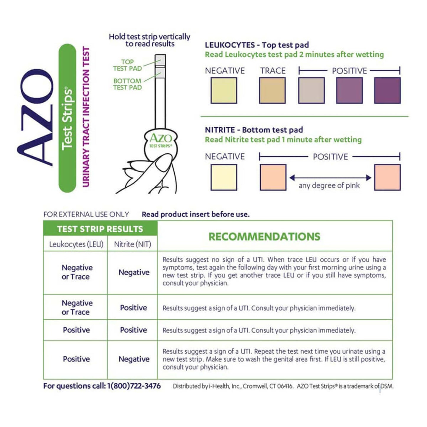 AZO TEST STRIPS, URINARY TRACTINFECTION (3/BX)
