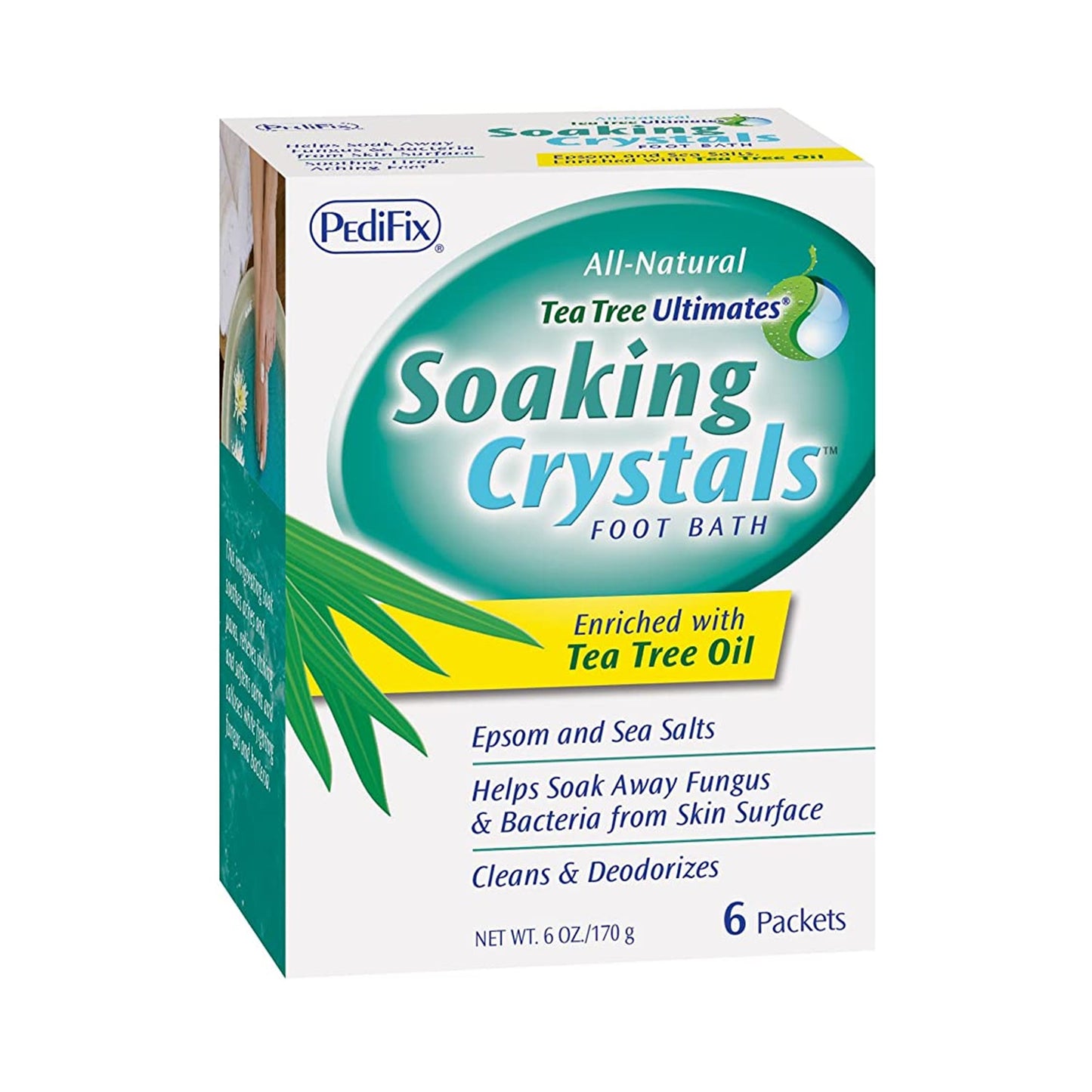CRYSTALS, SOAKING FOOT BATH TEA TREE/SALT (6/PK)