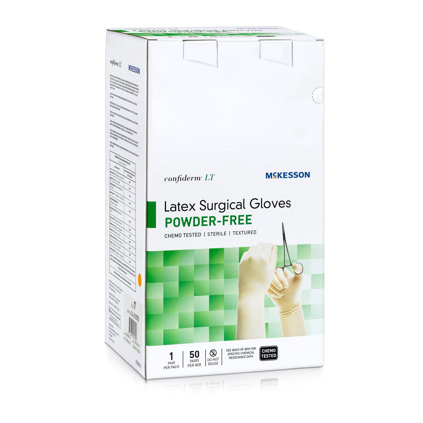GLOVE, SURG CONFIDERM LT LTX 7.0 STR2 TXT (50PR/BX 4BX/CS)