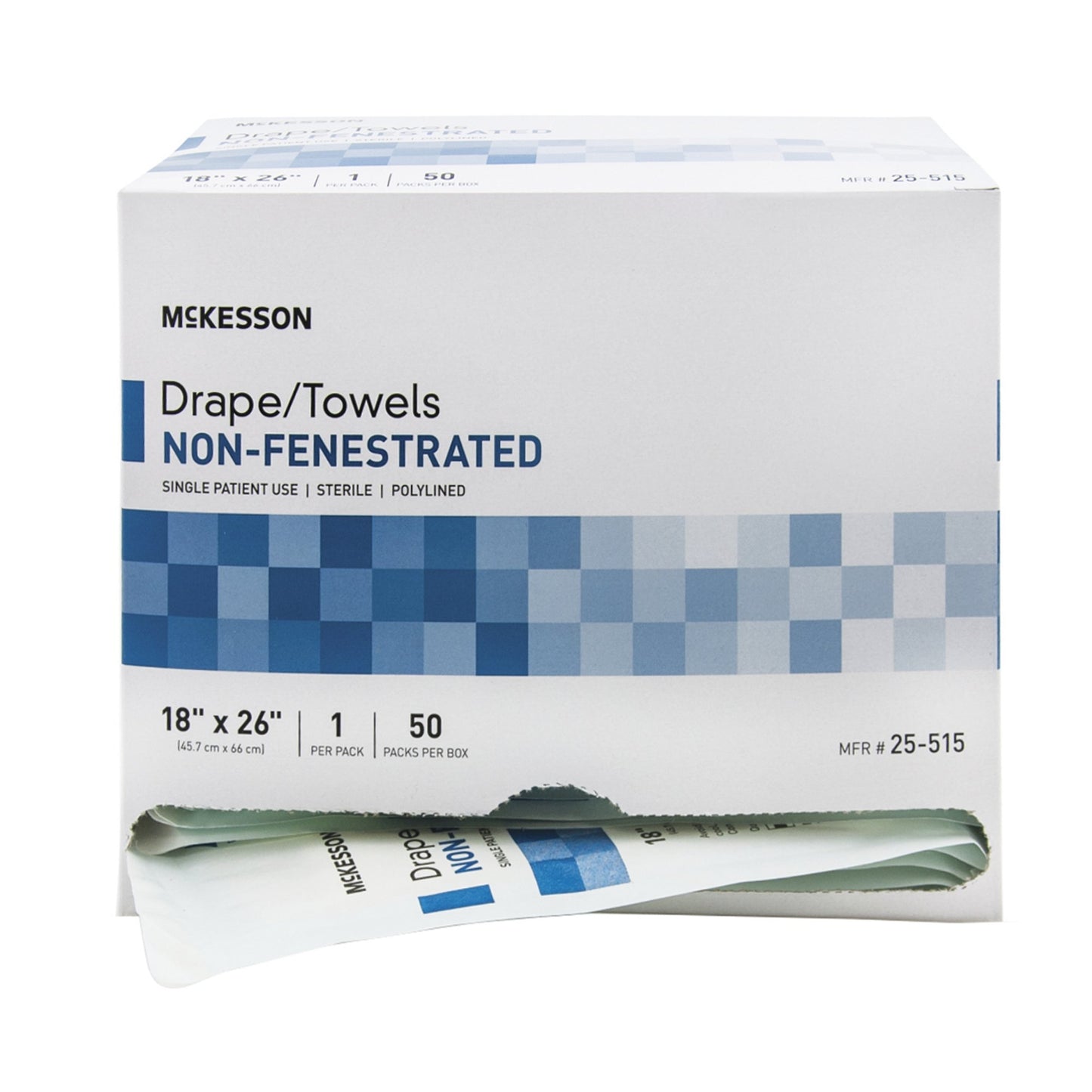 DRAPE, LINED POLY STR WHT NONFEN 18"X26" (50/BX)