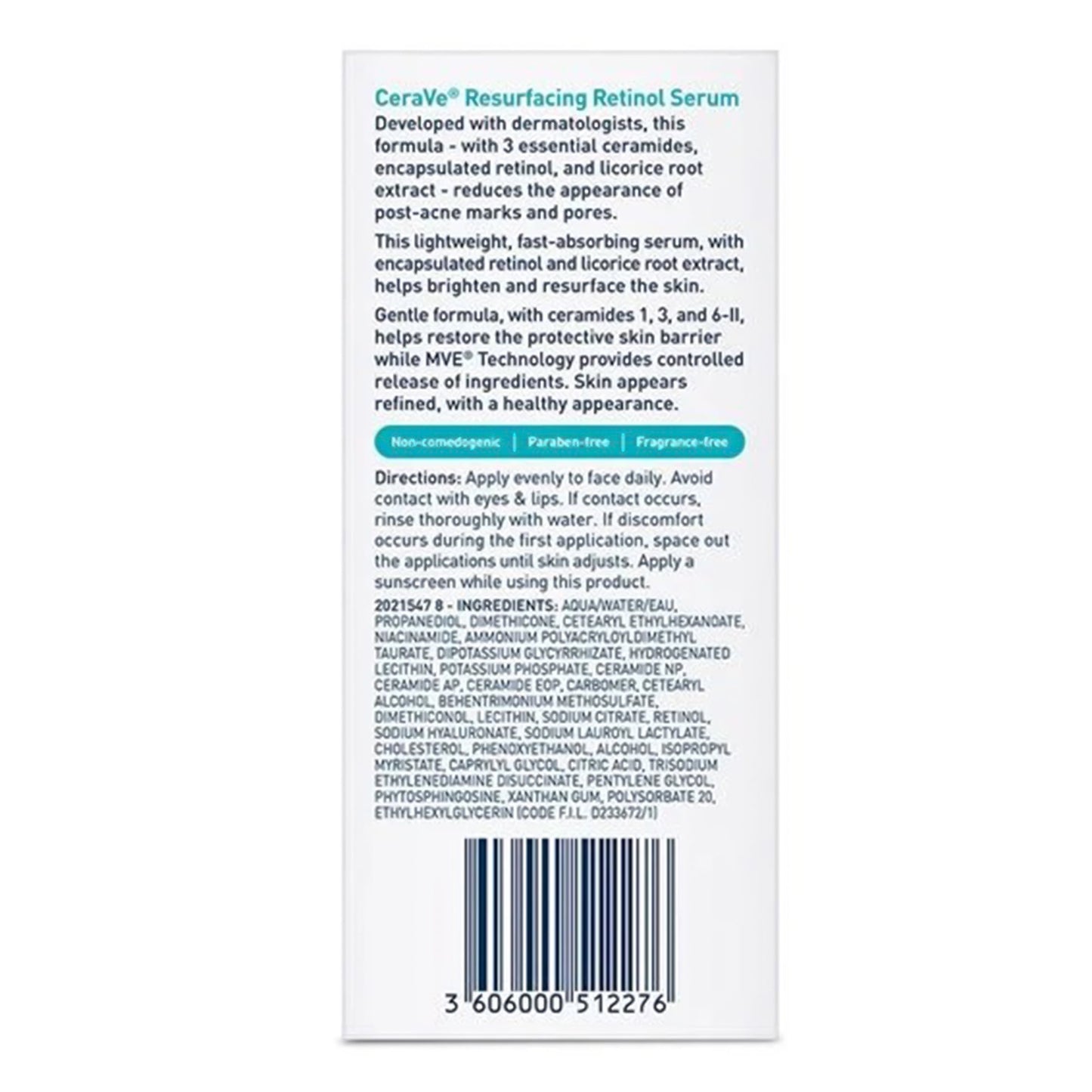 CERAVE ACNE, RETINOL SERUM 1OZ