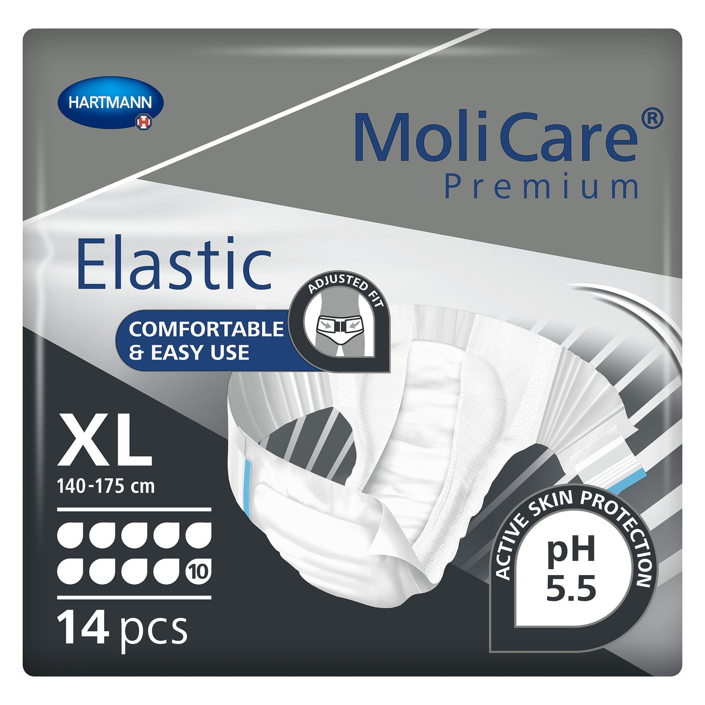 BRIEF, MOLICARE PREMIUM ELASTIC 10D XLG (14/PK 4PK/CS)