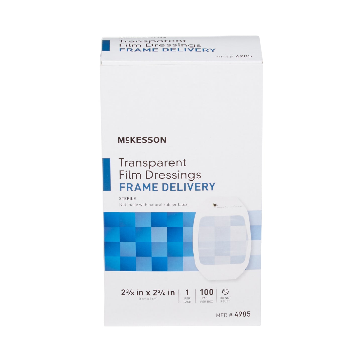 DRESSING, FILM TRANS W/FRM DELSTR 2 3/8X2 3/4" (100/BX)