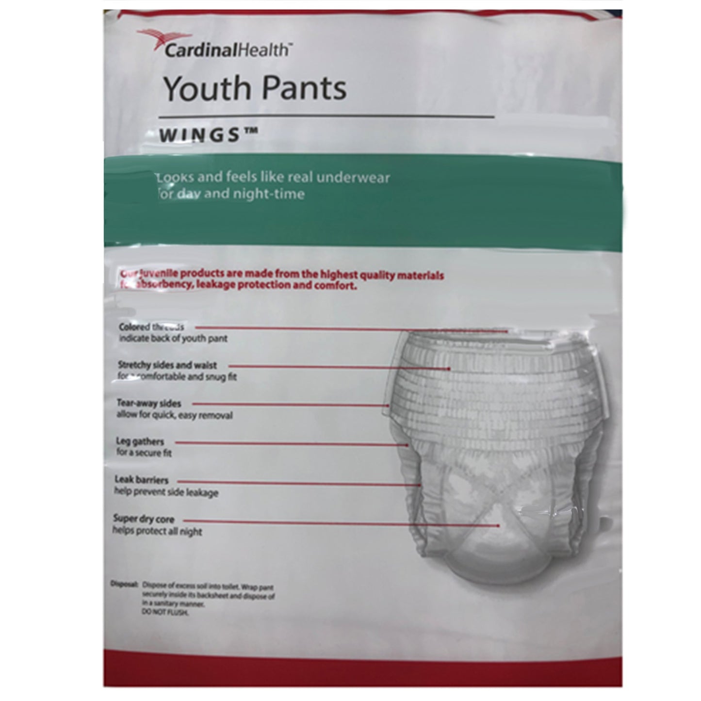 PANTS, CURITY YTH SLEEP SM/MED38-65LB(17/BG 4BG/CS)