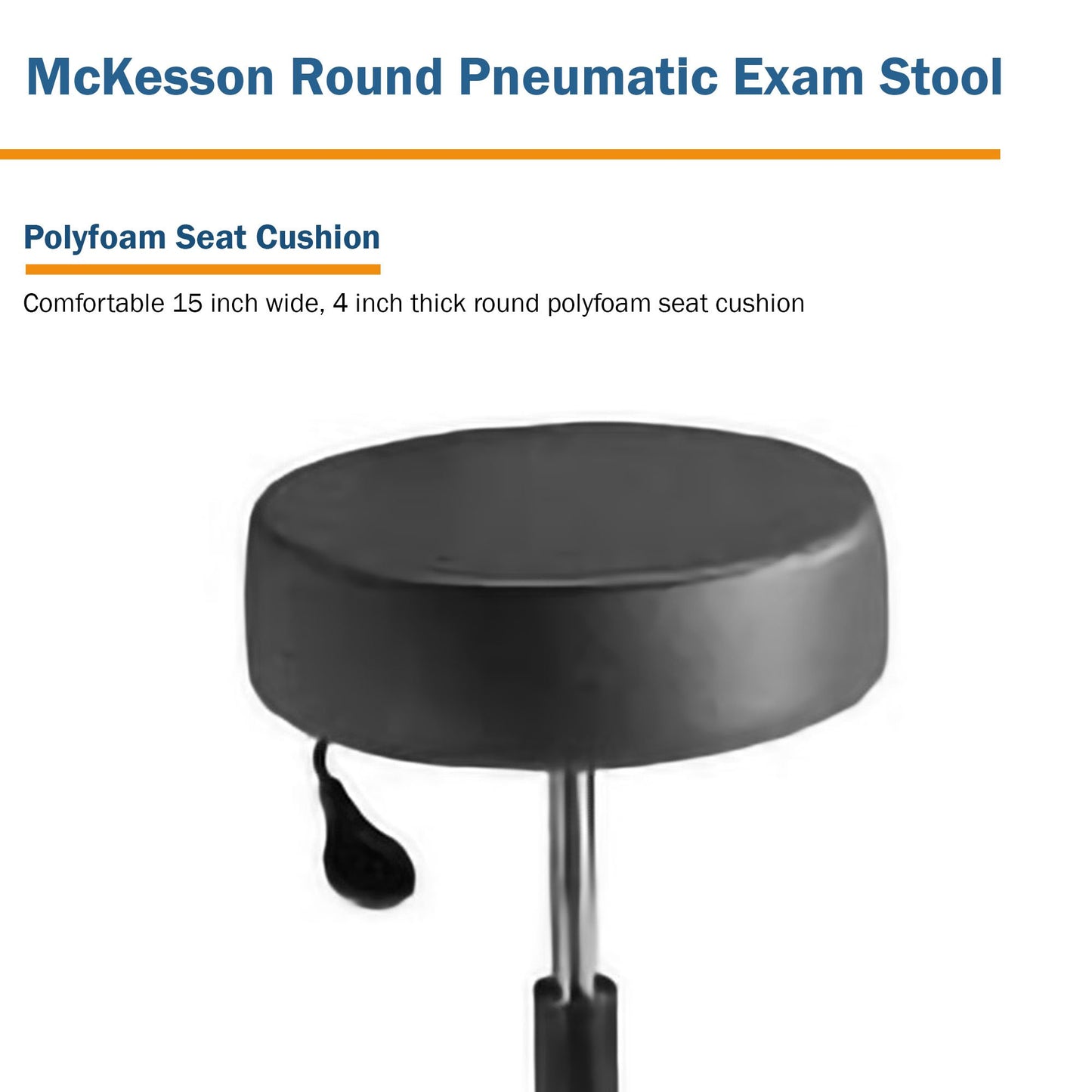 STOOL, EXAM PNEU 5LEG BLK