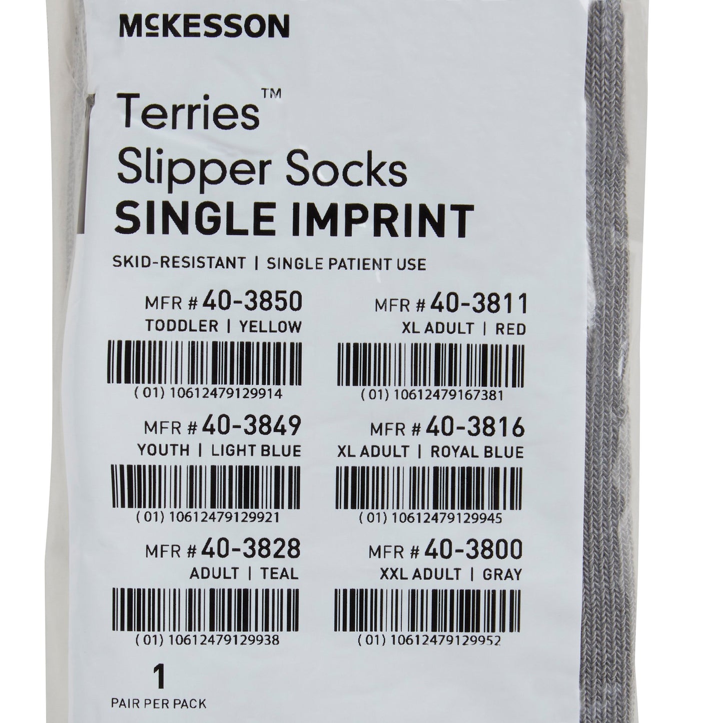 SLIPPER, TERRY GRY XXLG ADLT SNGL IMPRINT (48PR/CS)