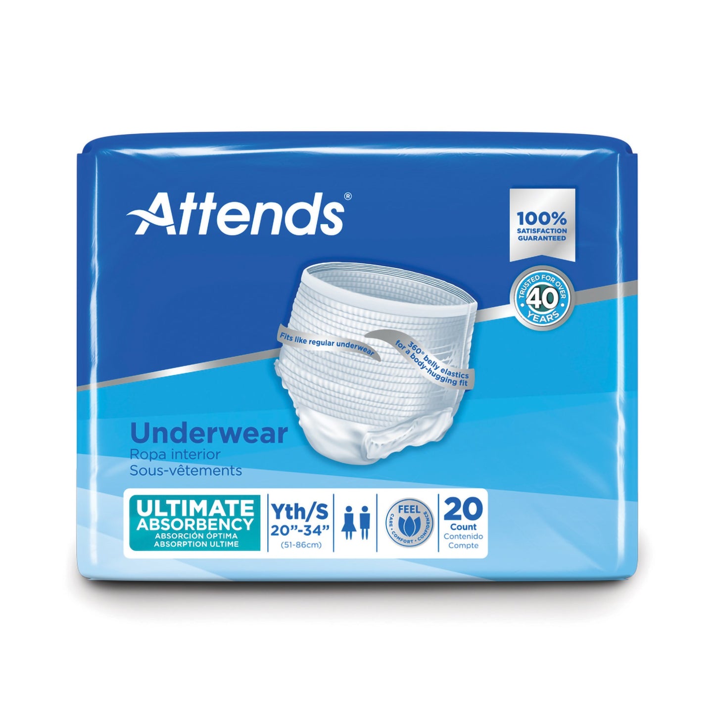 UNDERWEAR, ATTENDS ULT SM (20/BG) SM (20/BG)