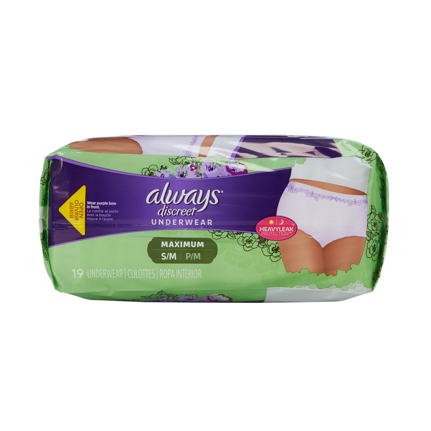 UNDERWEAR, PROTECTIVE ALWAYS DISCREET SM/MED (19/P 9PG