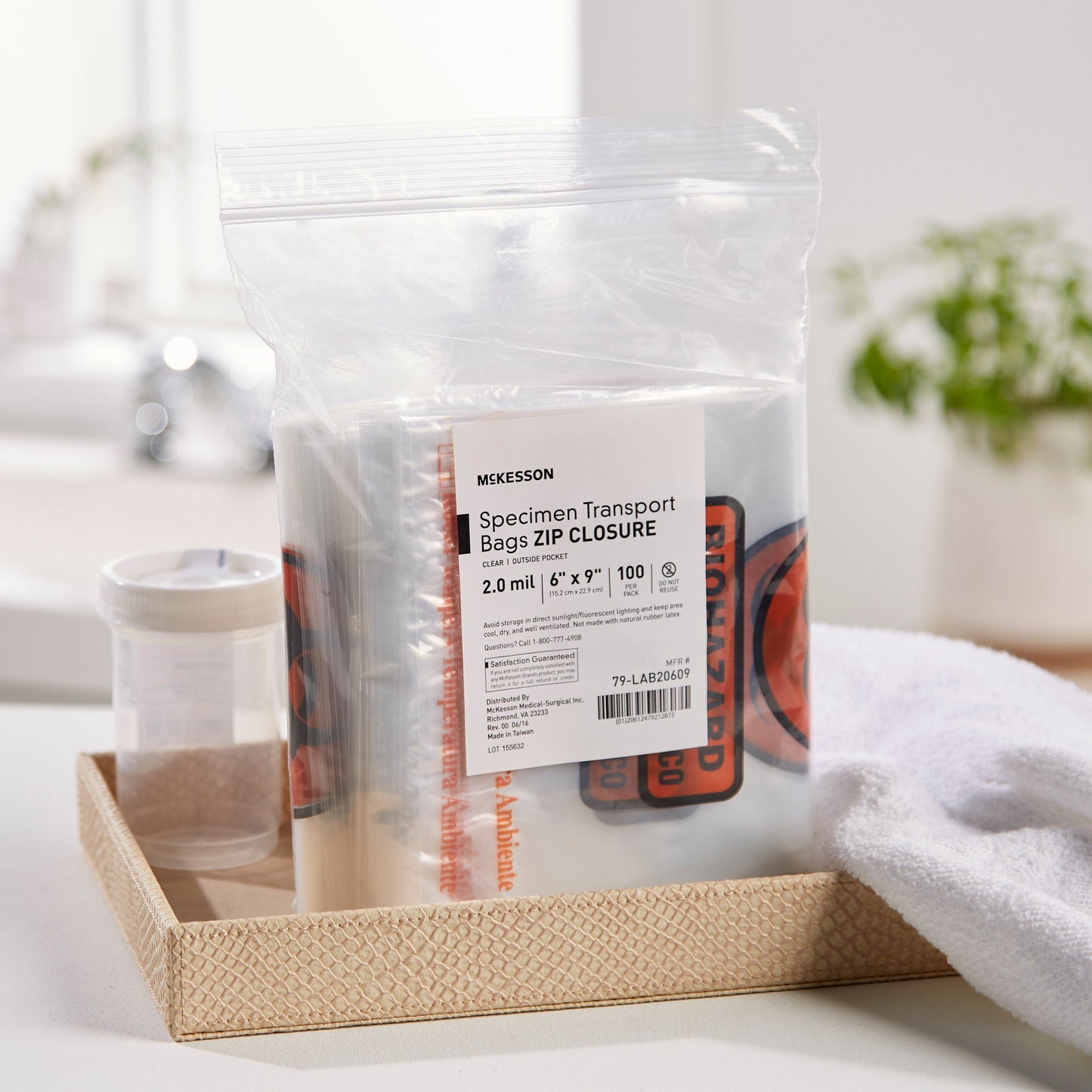 BAG, SPCMN BIOHAZ OUTSIDE PCKT6"X9" (100/PK 10PK/