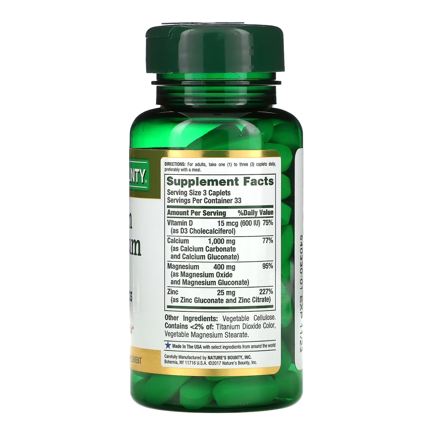 CALCIUM MAG ZINC, CAP NATURES BOUNTY (100/BT)