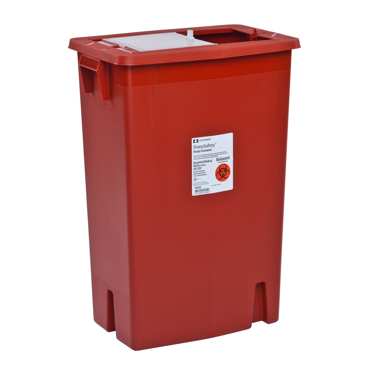 CONTAINER, SHARPS RED 12GL W/SLIDE TOPLID (10/CS)