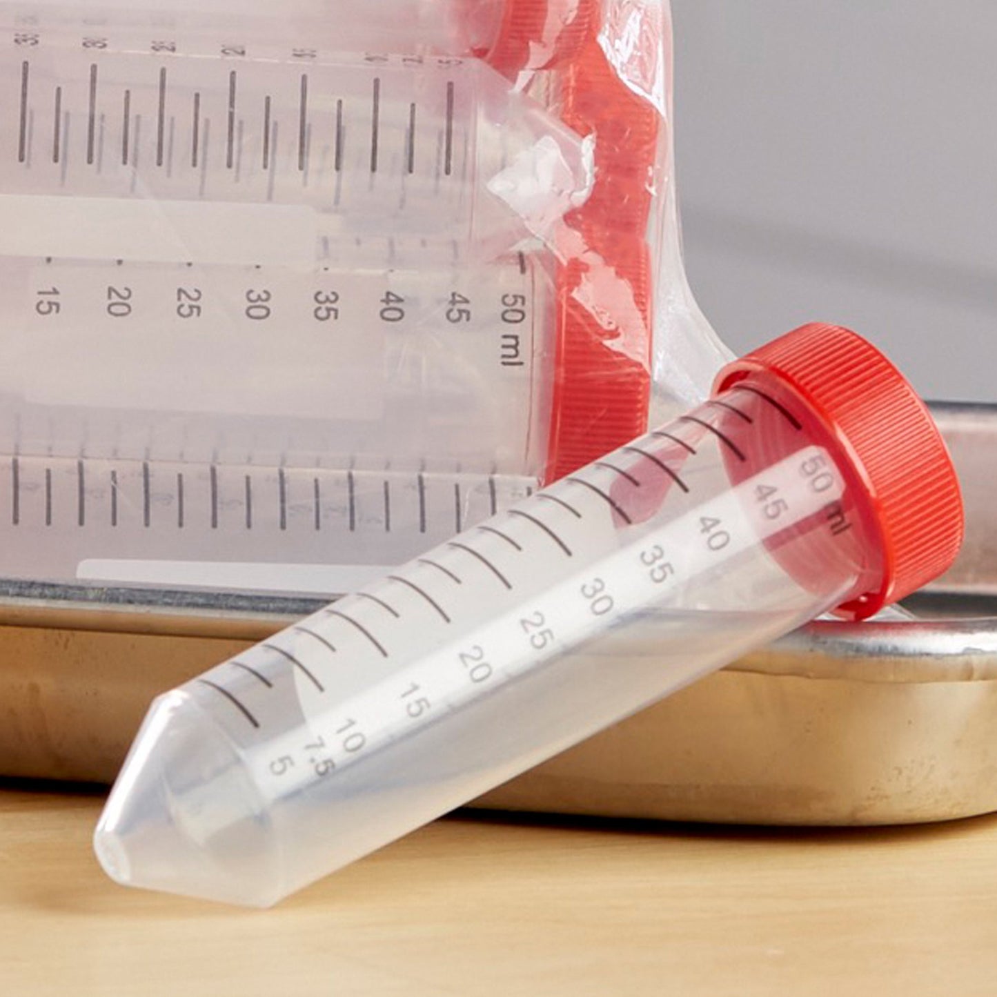 TUBE, CENTRIFUGE W/SCREW CAP STR RED 50ML (25/PK 20PK/CS)