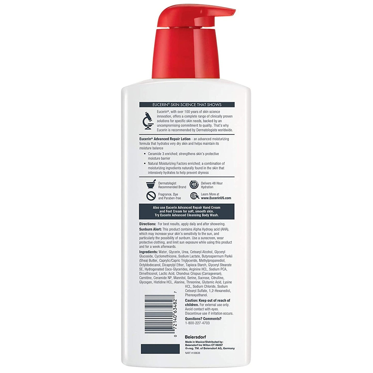 EUCERIN, LOT ADVANCED REPAIR 16.9OZ