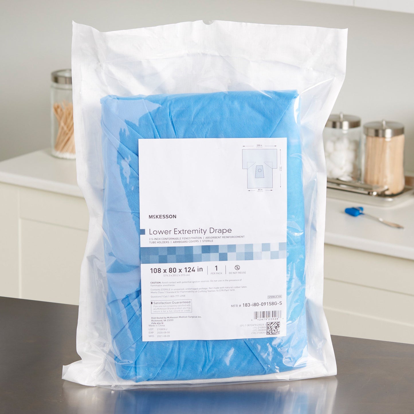 DRAPE, SURG ORTHO LOWER EXTREMW/ABS 108"X80"X124" (10/CS)