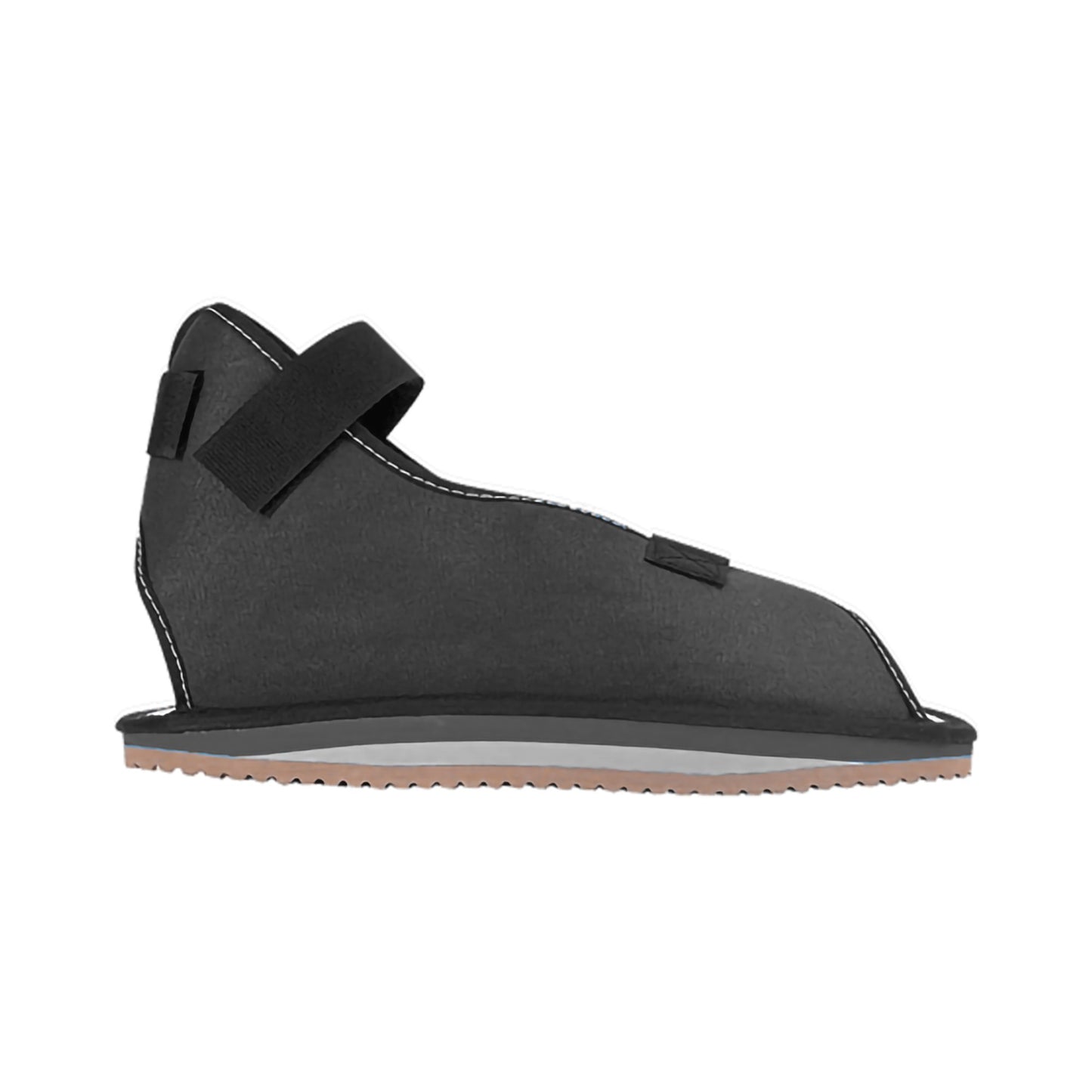 SHOE, CAST ROCKER OPN TOE/HEELCANVAS/BLK MED