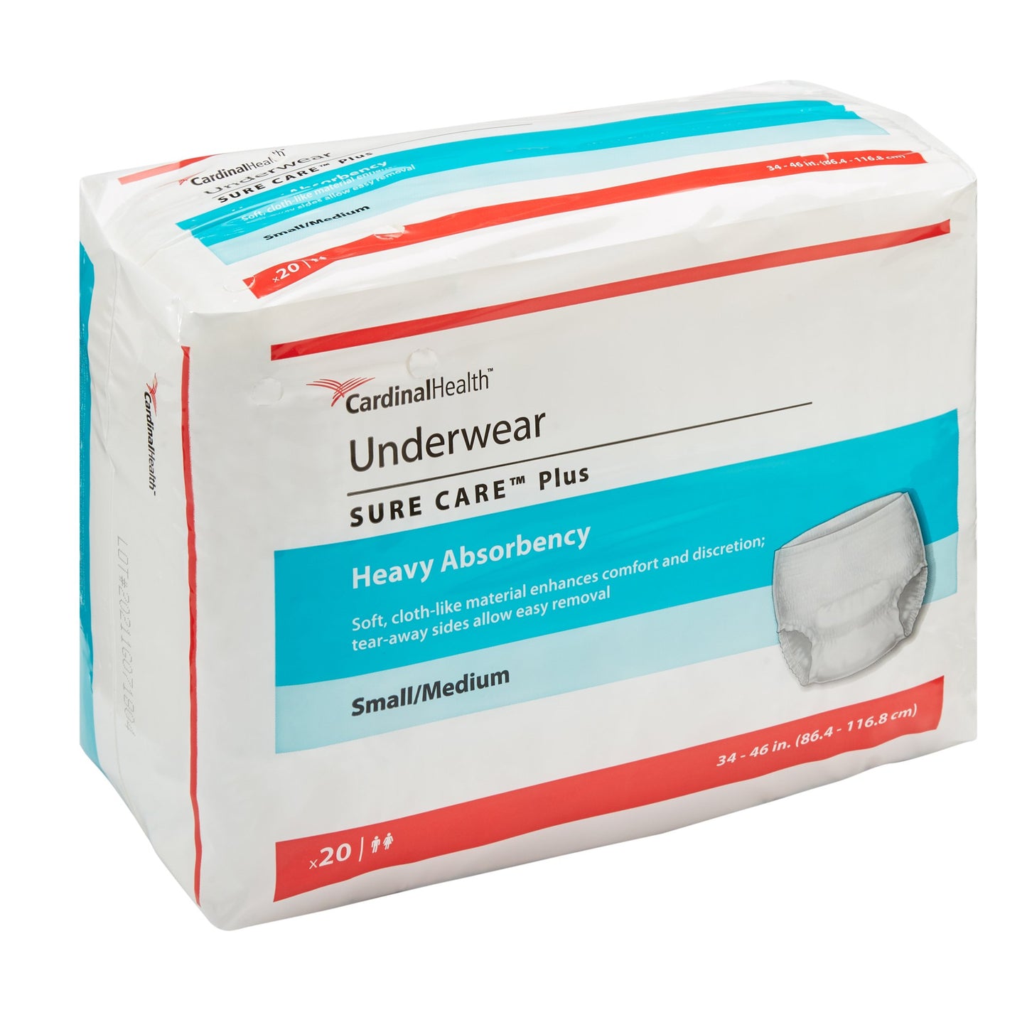 UNDERWEAR, PROTECTIVE SURECARESM/MED (20/BG 4BG/CS)