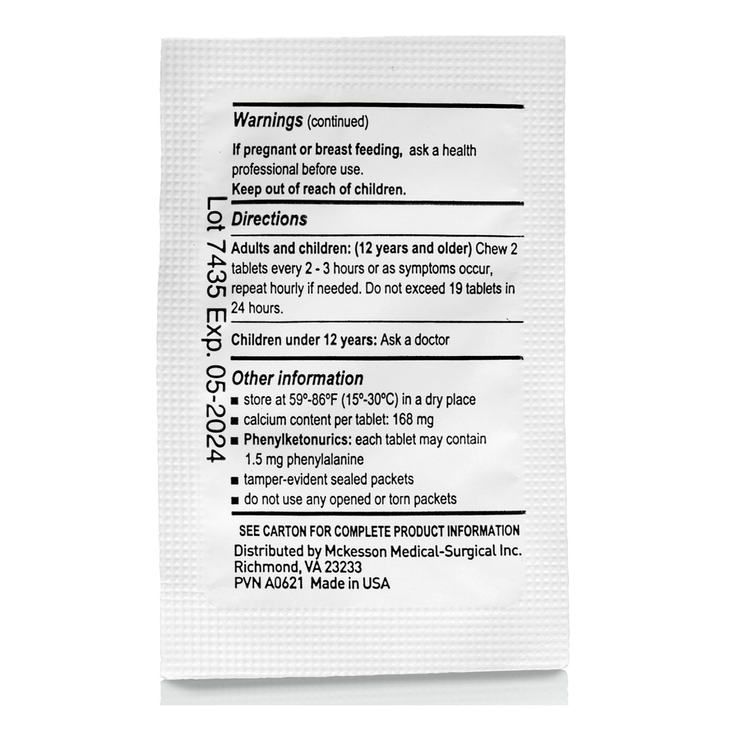 ANTACID, TAB CALCIUM CARBONATEMINT 420MG (250/BX 12BX/CS)