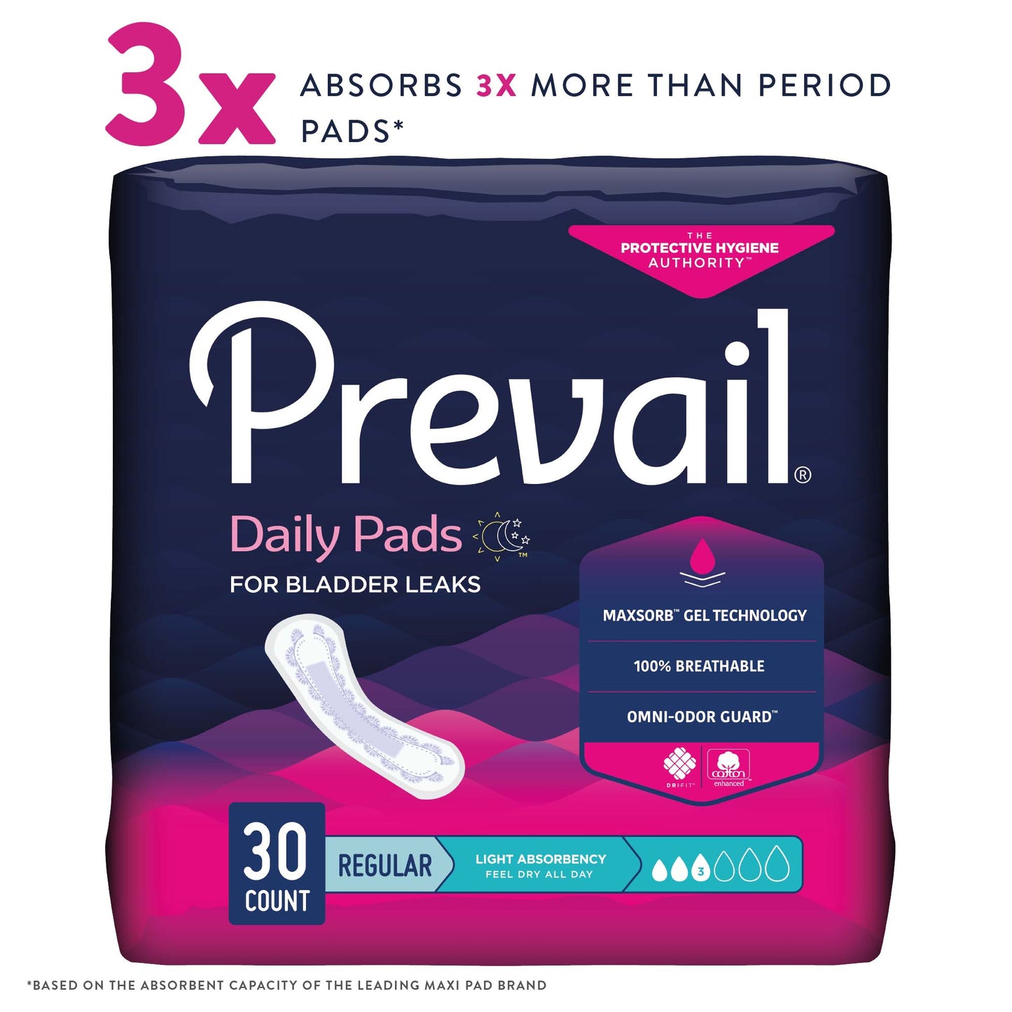 PAD, LINER PREVAIL BLADDER CONTROL LIGHT (30/BG 3BG/CS)
