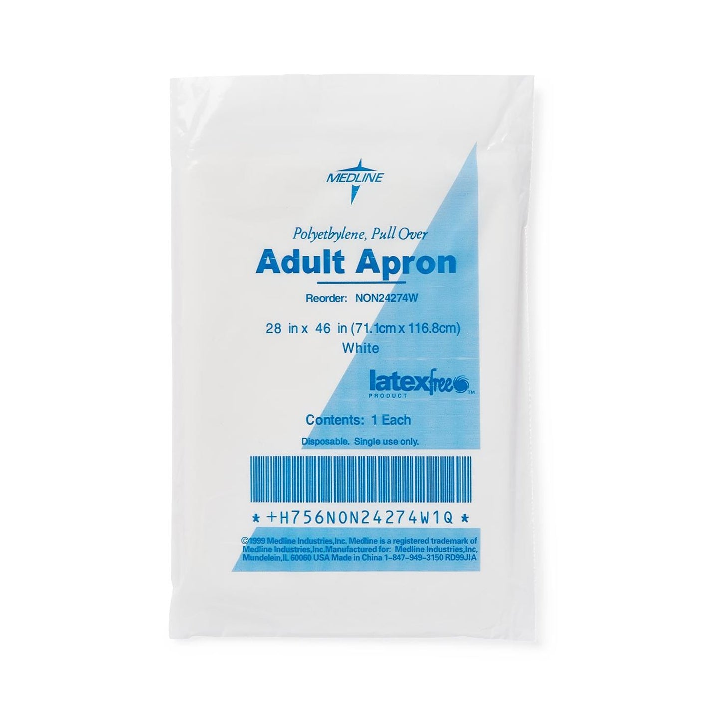 APRON, POLY DISP 28"X46" (50/BX 5BX/CS)