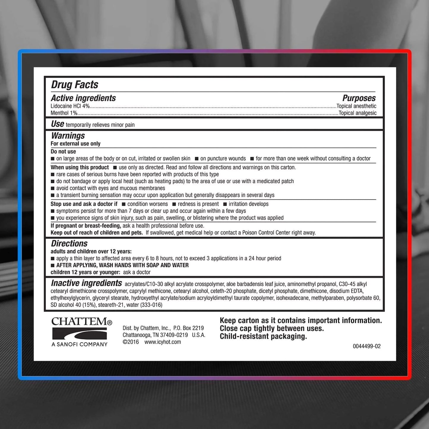 ICY HOT, CRM LIDOCAINE PAIN RELIEF 2.7OZ
