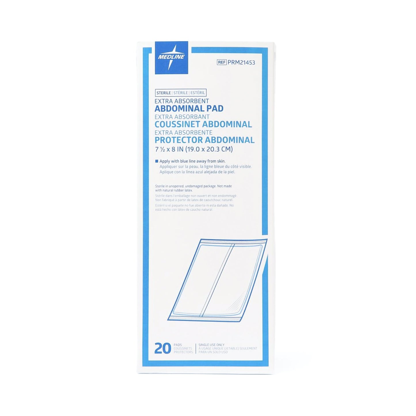 PAD, CARING ABDN COMBINE STR 8"X7 1/2" (20/BX 12B