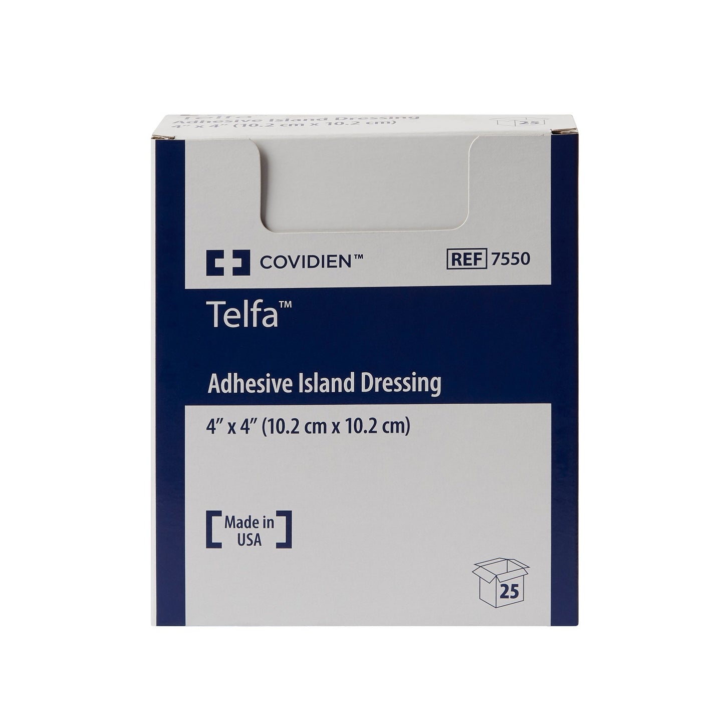 DRESSING, TELFA ISLAND 4"X4" (25/BX 8BX/CS) KENDAL