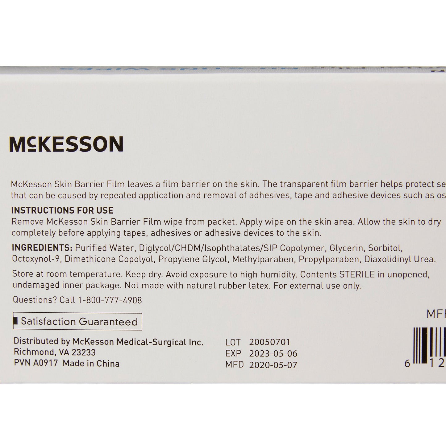 WIPE, SKIN BARRIER FILM NO STING (25EA/BX 100BX/CS)