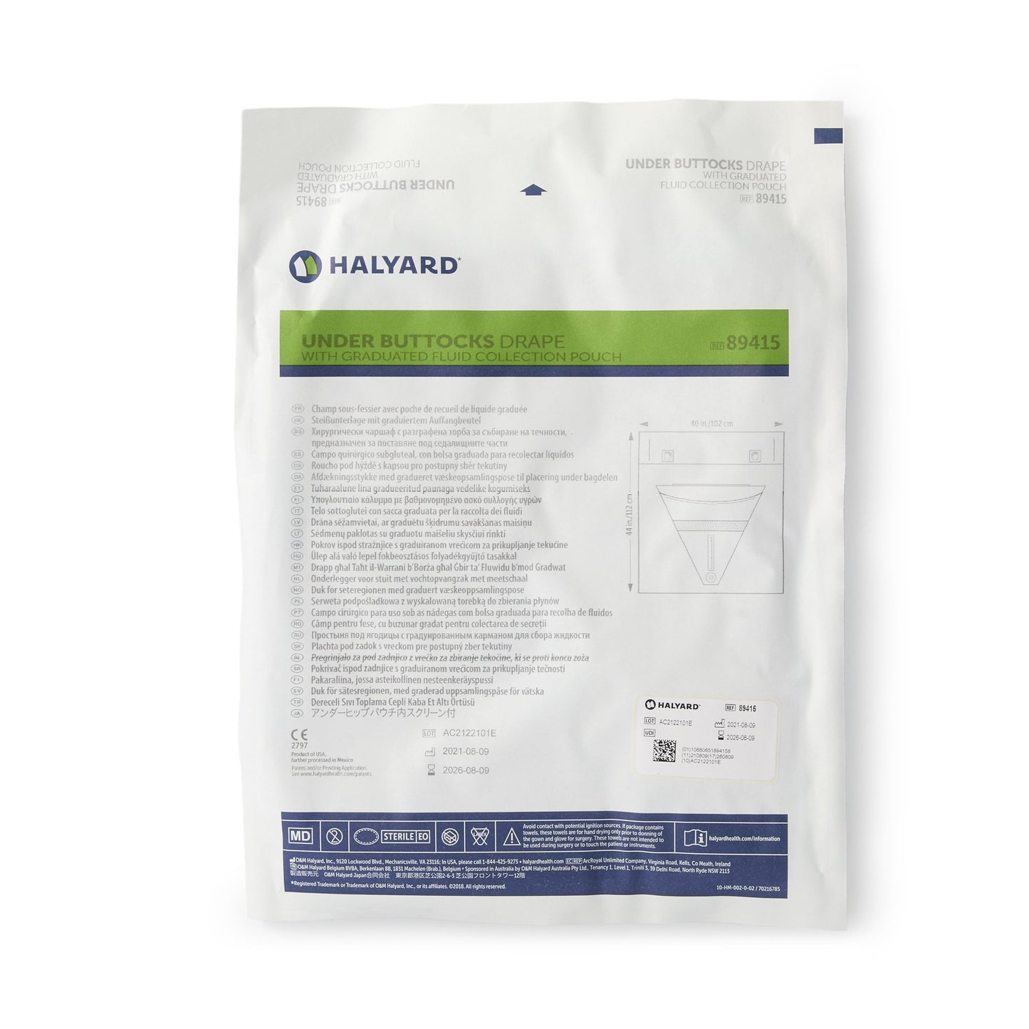 DRAPE, UNDER BUTTOCKS W/POUCH (40/CS)