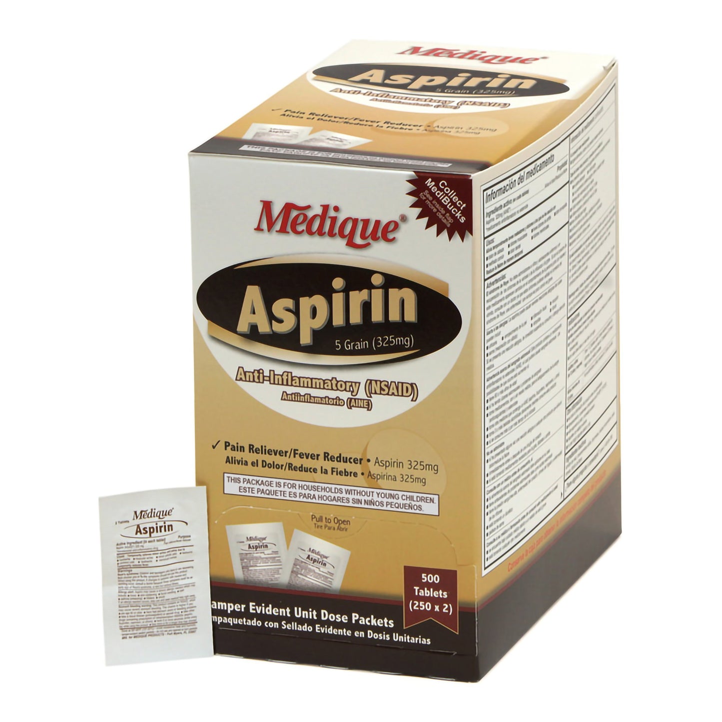 ASPIRIN, TAB 325MG (2/PK 250PK/BX)