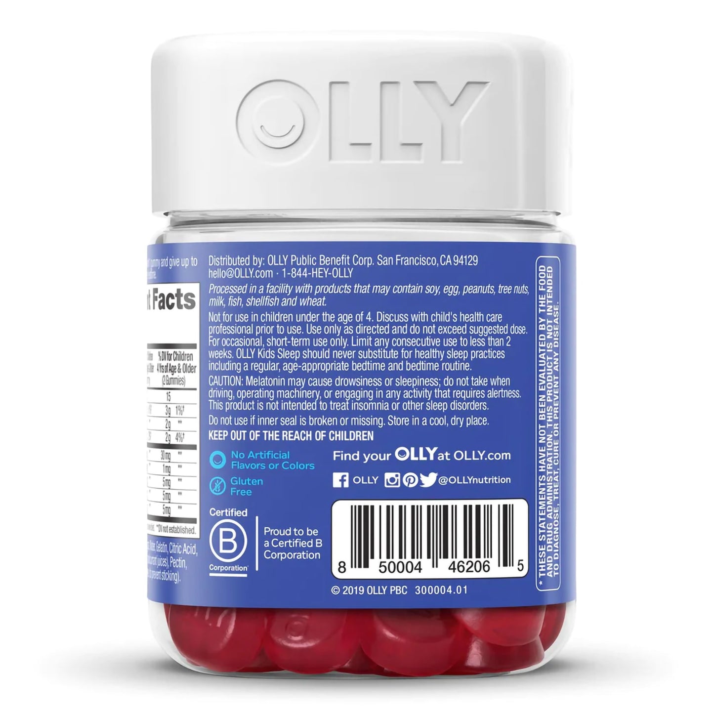 OLLY, GUMMY KIDS SLEEP RAZZBERRY (50/BT)