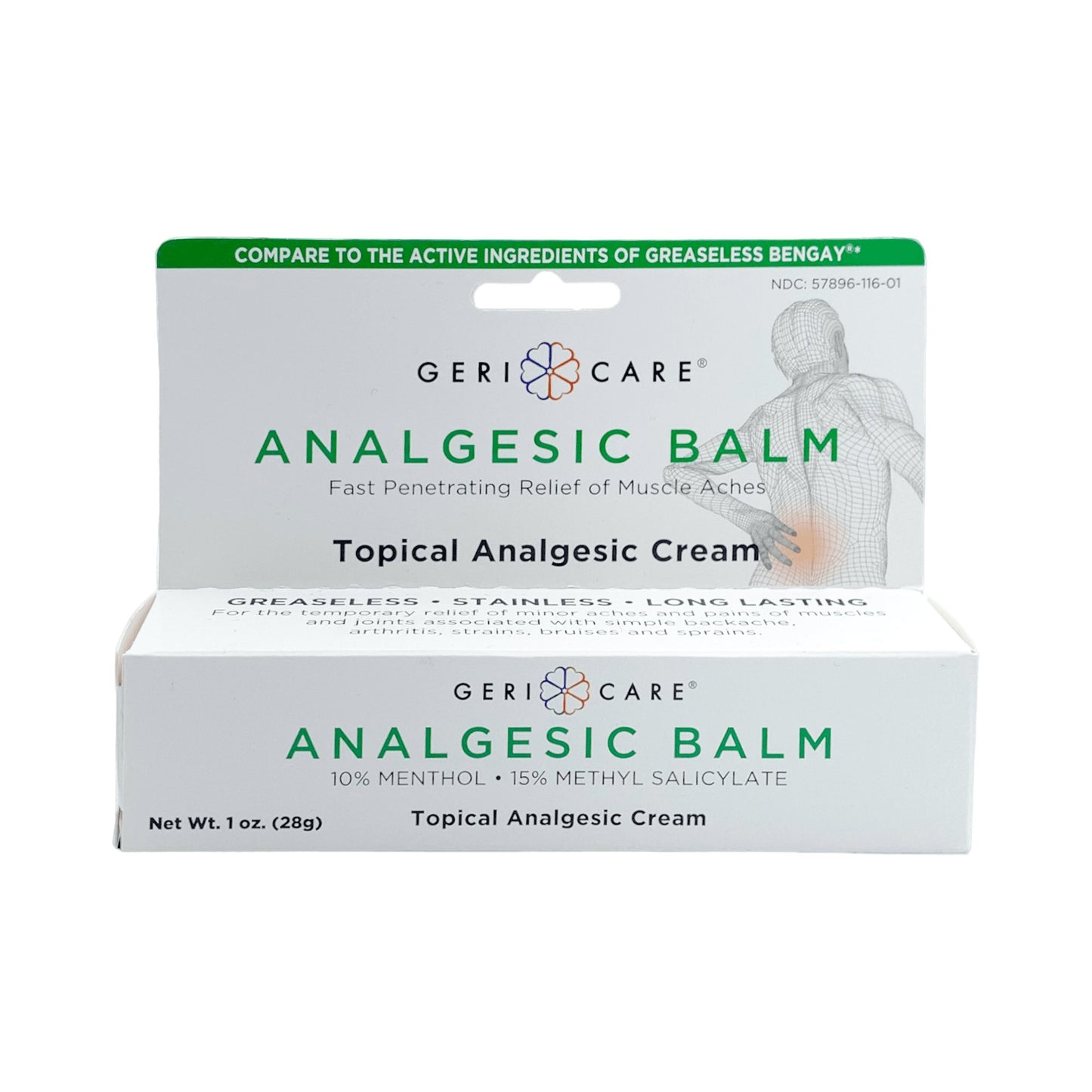 CREAM, ANALGESIC RUB GREASELESS 1OZ (6/CS)