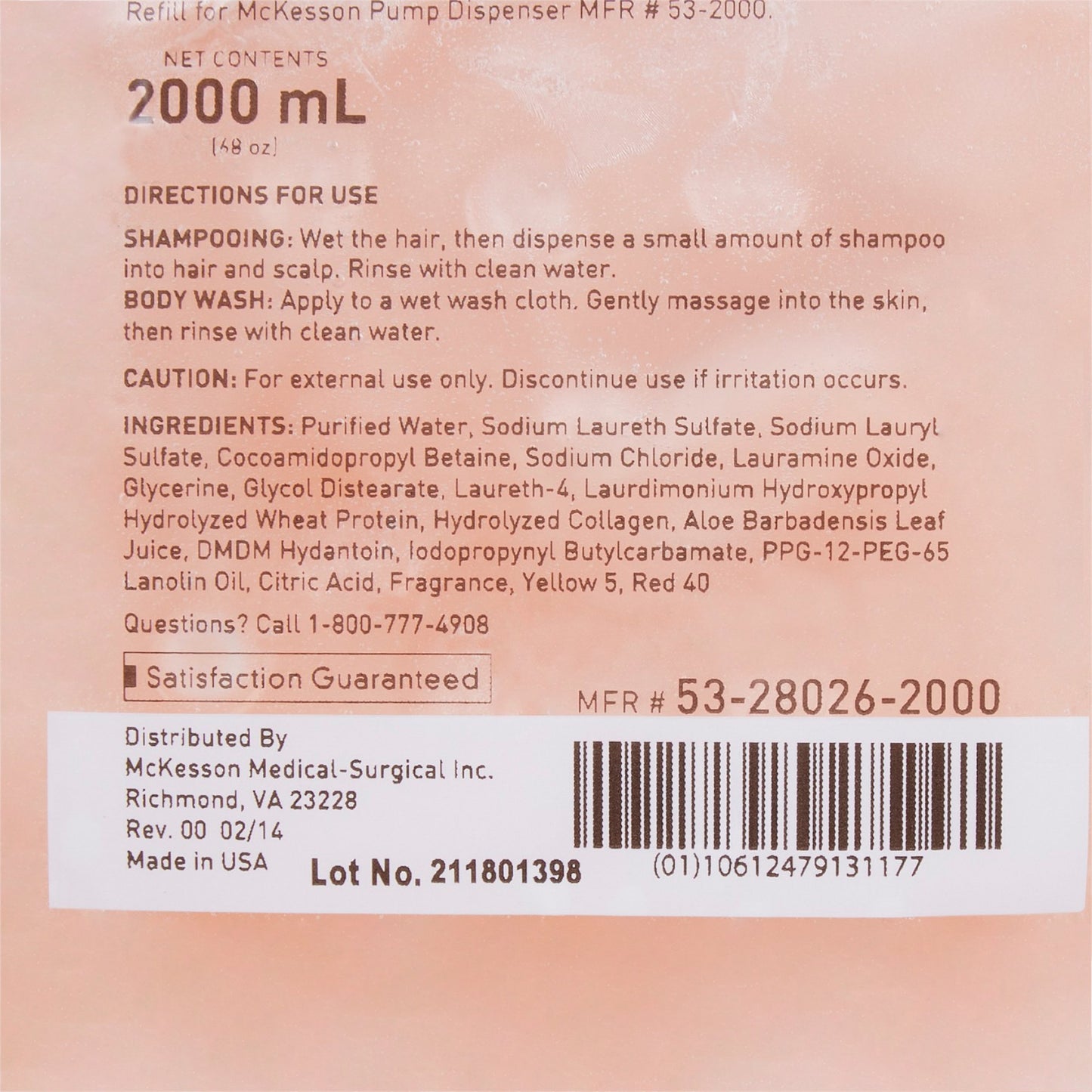 SHAMPOO, HAIR/BODY APRICOT DISC 2000ML (4/CS)