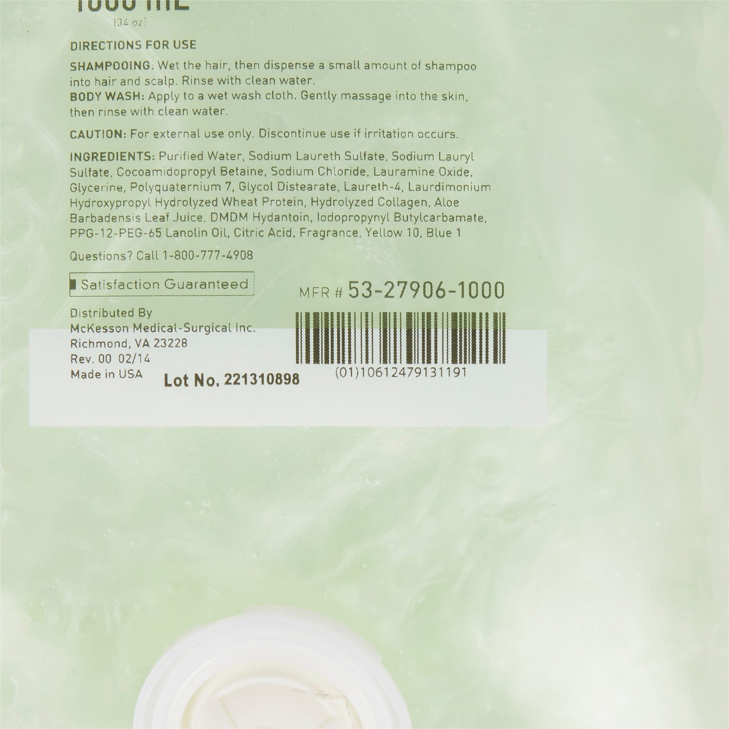 SHAMPOO, HAIR/BODY COND CUCUM DISC 1000ML (10/CS)