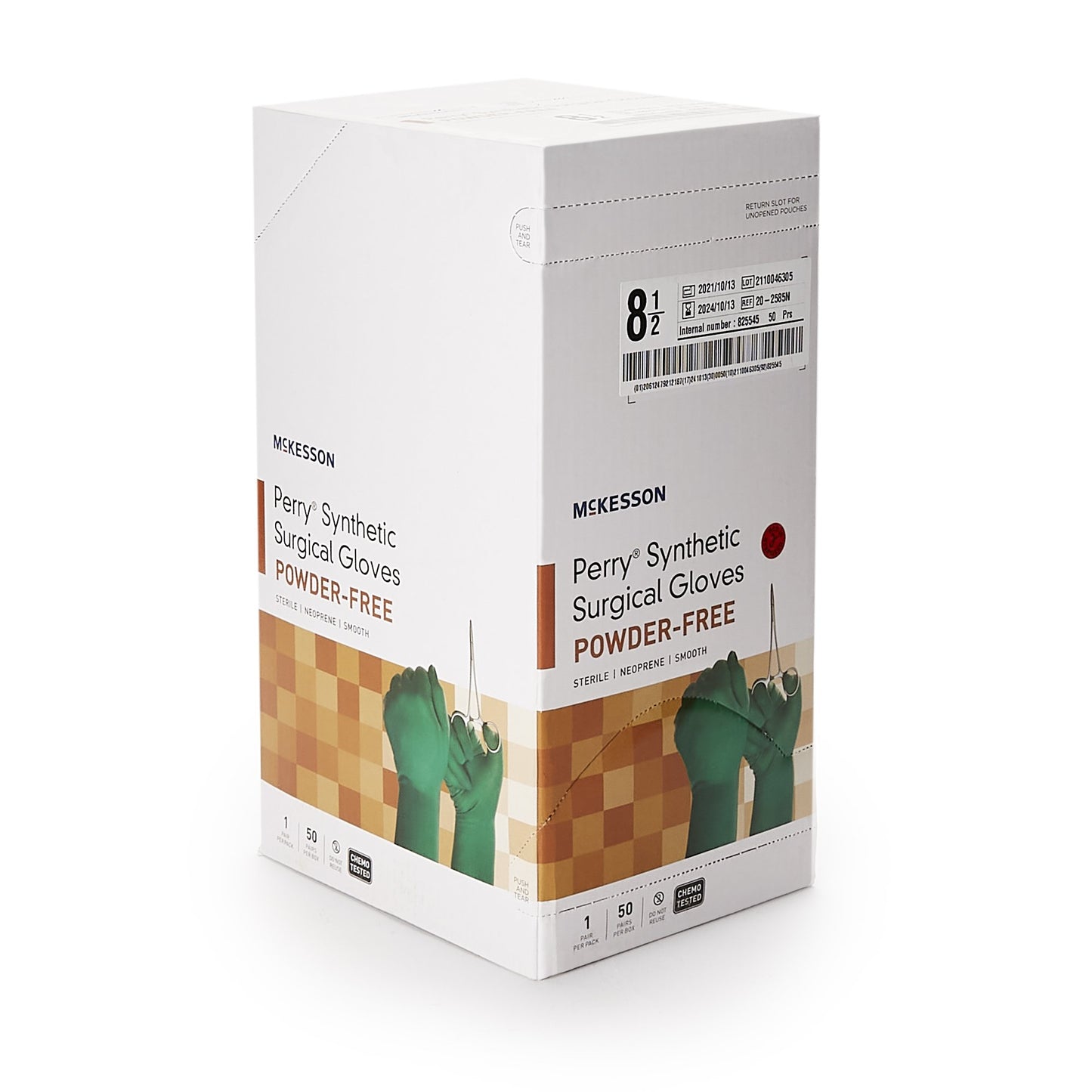 GLOVE, SURG NPRN 8.5 STR2 SMTHCHEMO (50PR/BX 4BX/CS)