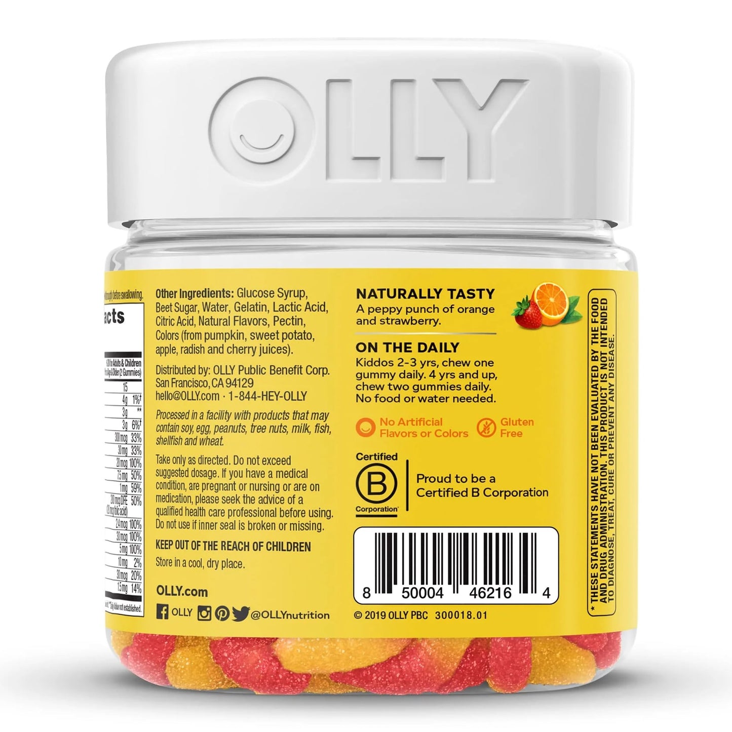 OLLY, GUMMY WORMS KIDS MULTI SOUR FRUITY PUNCH (70/BT)