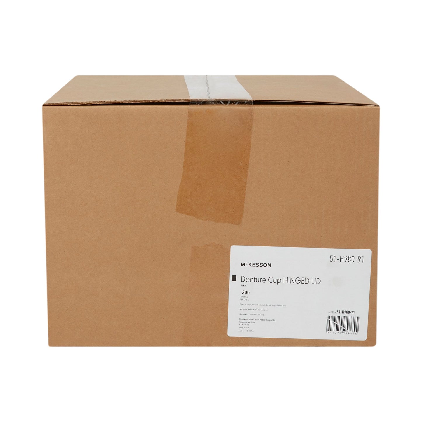 CUP, DENTURE HINGED LID PNK (200/CS)